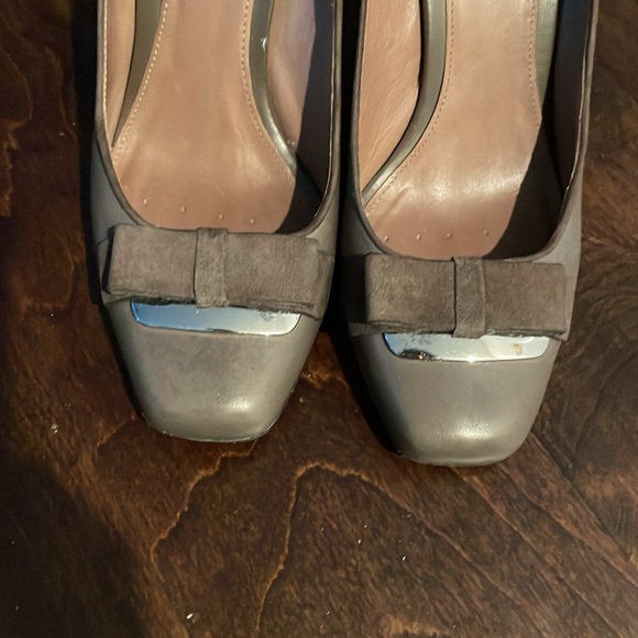 GOEX Heels Women Size8 EU38.5 Taupe Italian Design Medium Heel Insole Square Toe - Picture 4 of 15